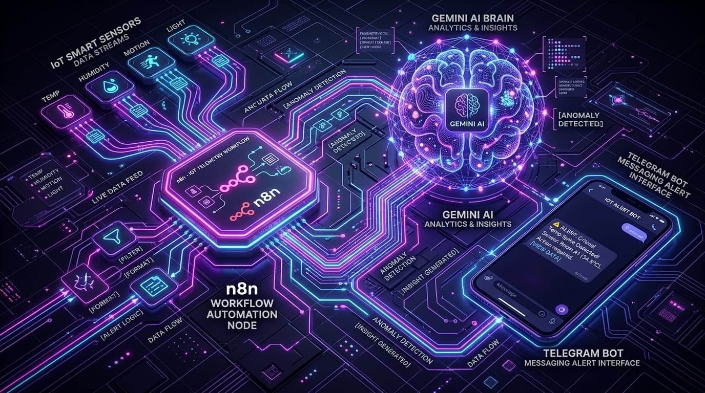 Autonomous Customer Reporting System with n8n, IoT, Gemini AI & Telegram Bot